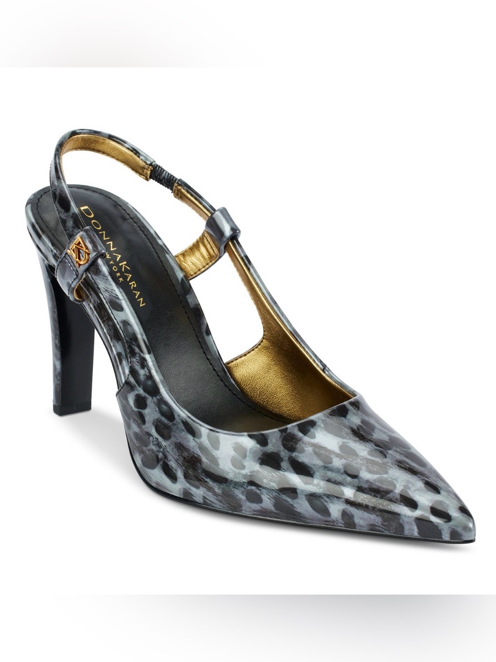 NIB Donna Karan Women's Donna Slingback Pumps. Sz 8.5. Grey Leopard. Retail $150 - Picture 1 of 8